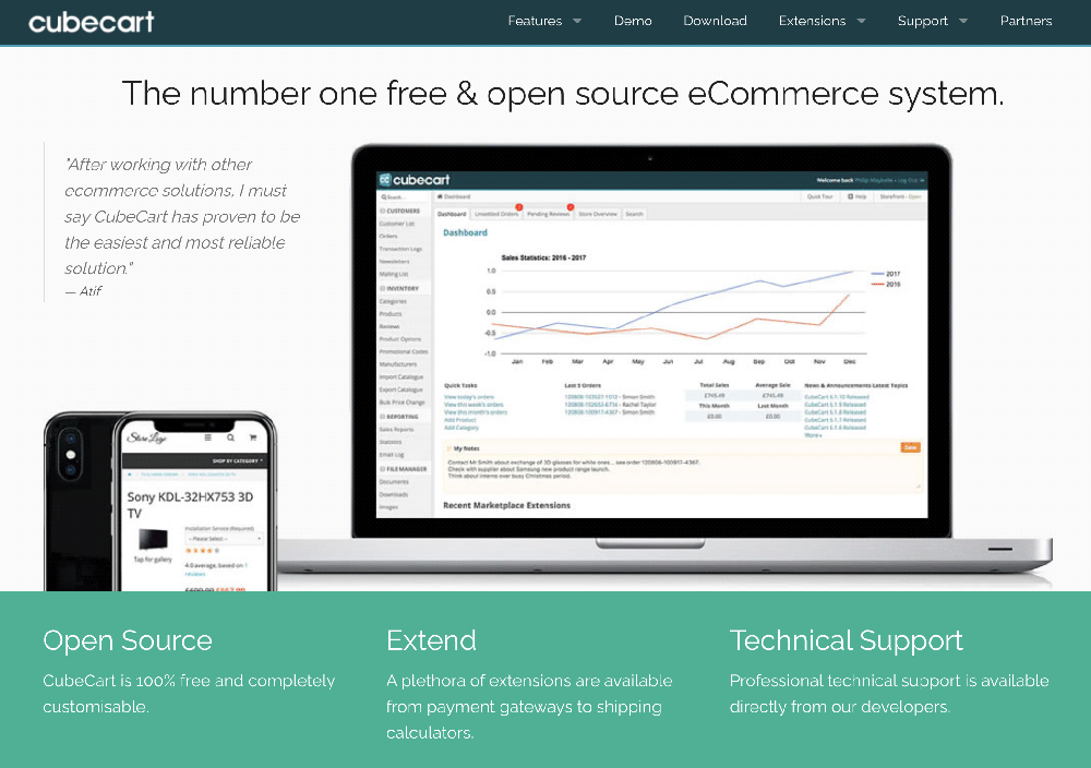 Plataforma ecommerce las mejores de venta digital CubeCart