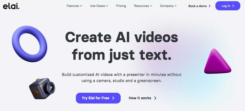 Elai - Los 10 mejores generadores de vídeo por IA