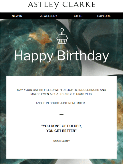 ejemplo mail de aniversario - astley