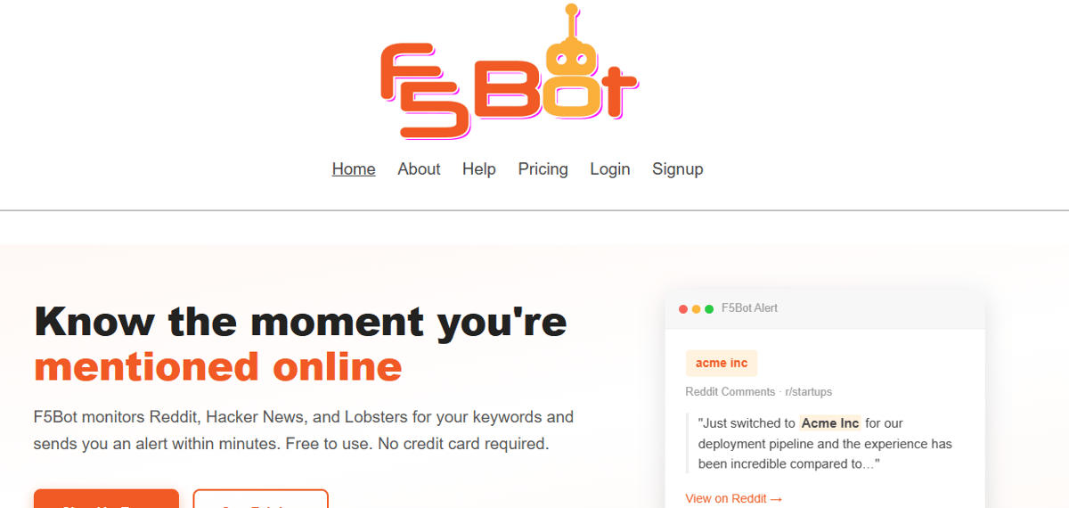 f5bot social listening