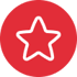 Icono de estrella con fondo rojo
