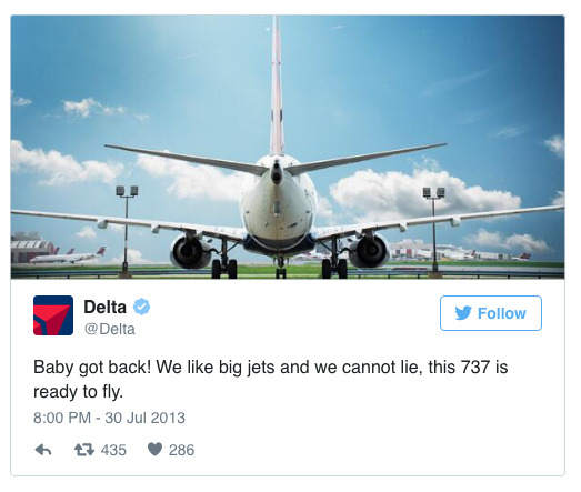 Los 8 mejores tweets de marcas de todos los tiempos Delta Airlines