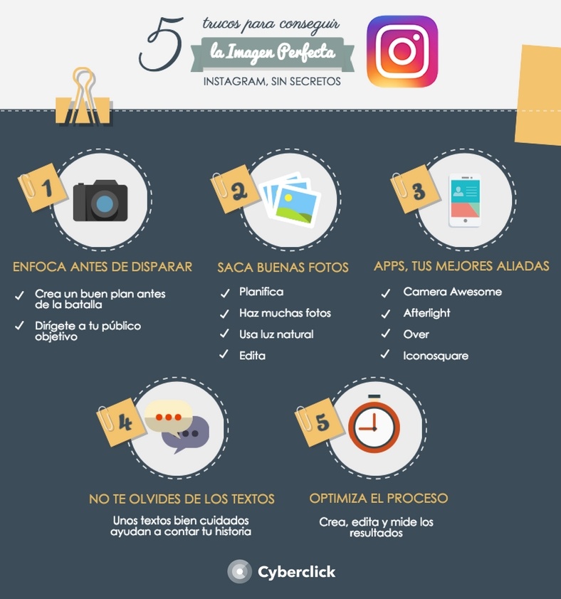 Infografia - Imagenes perfectas para Instagram 5 trucos