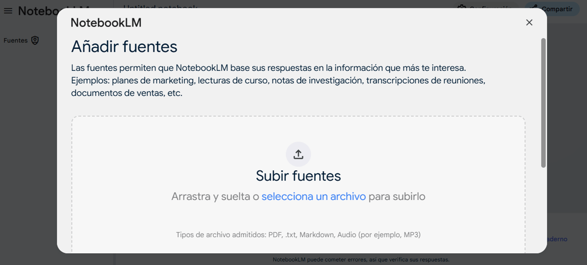 NotebookLM crear