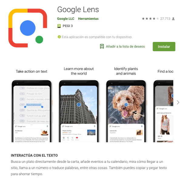 Visual search - Google lens