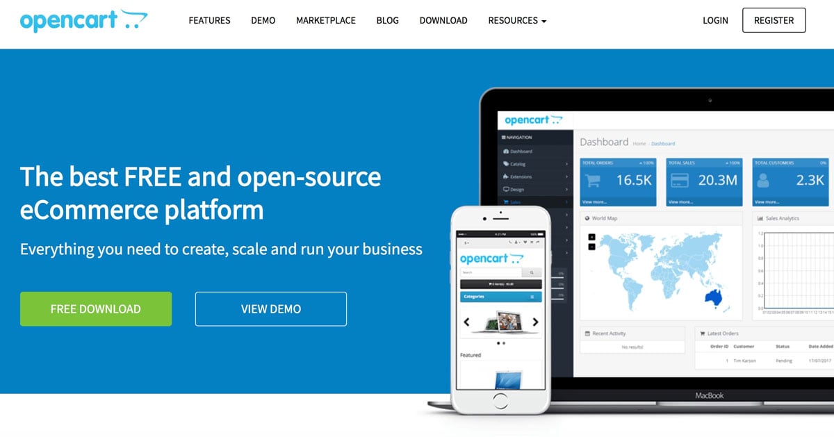 Ecommerce platform the best digital sales Opencart