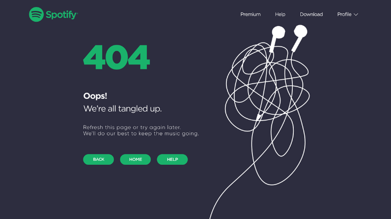 error pagina spotify