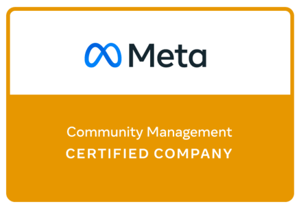 Badge de Meta Community Management Certified Company