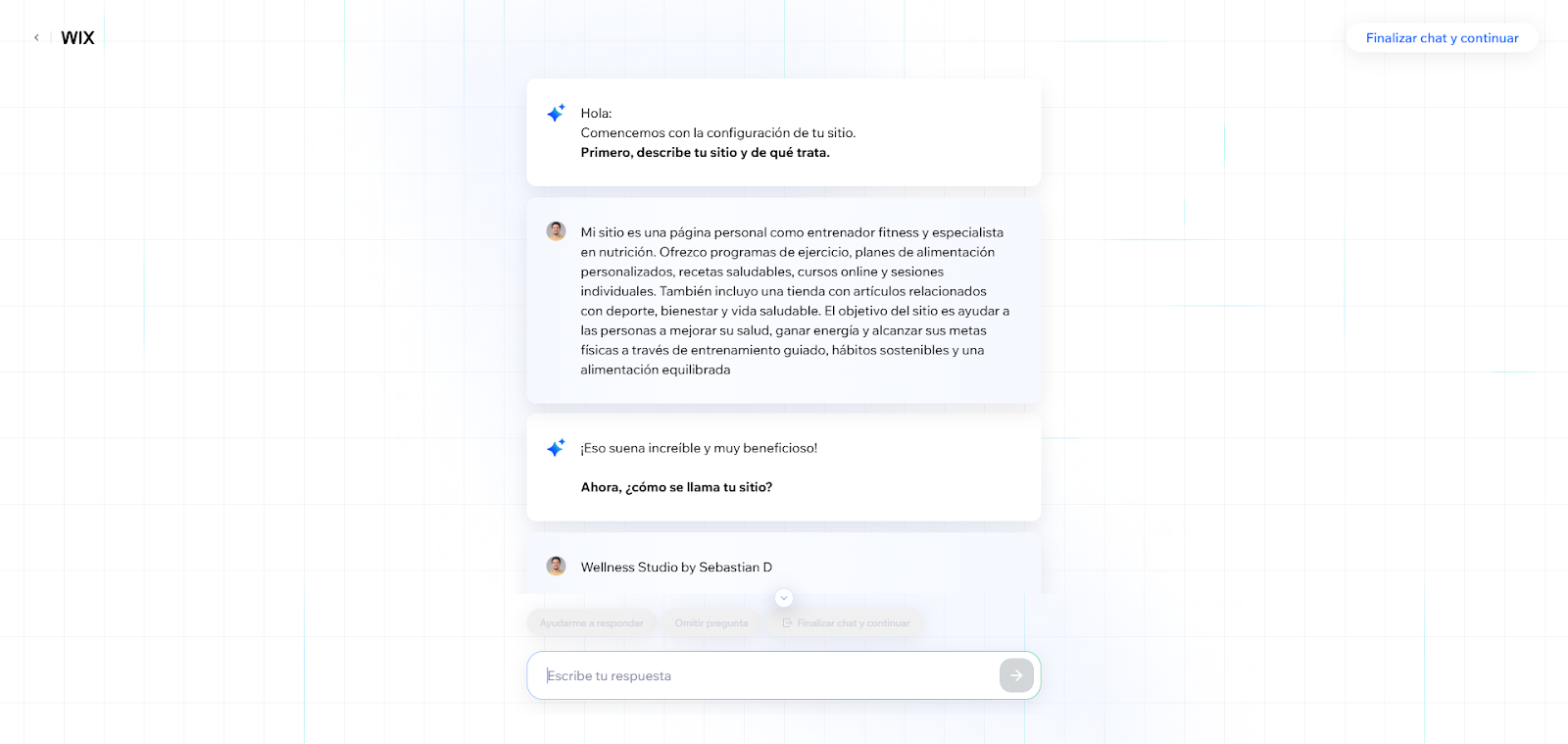 IA de Wix para crear sitios web