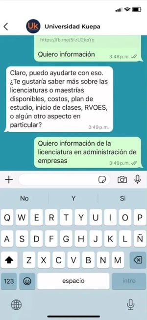 whatsapp business educacion