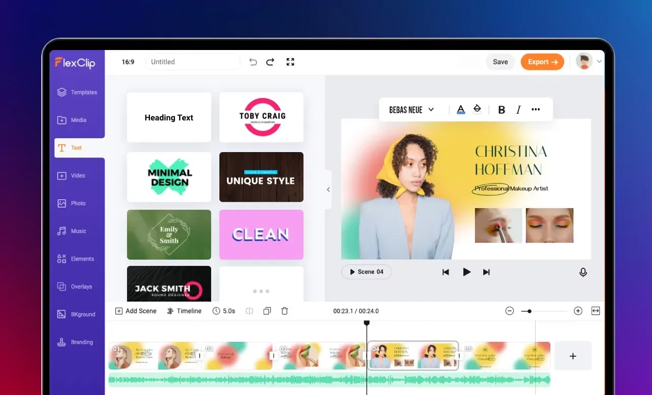 flexclip-video-maker - mejores generadores de videos por IA