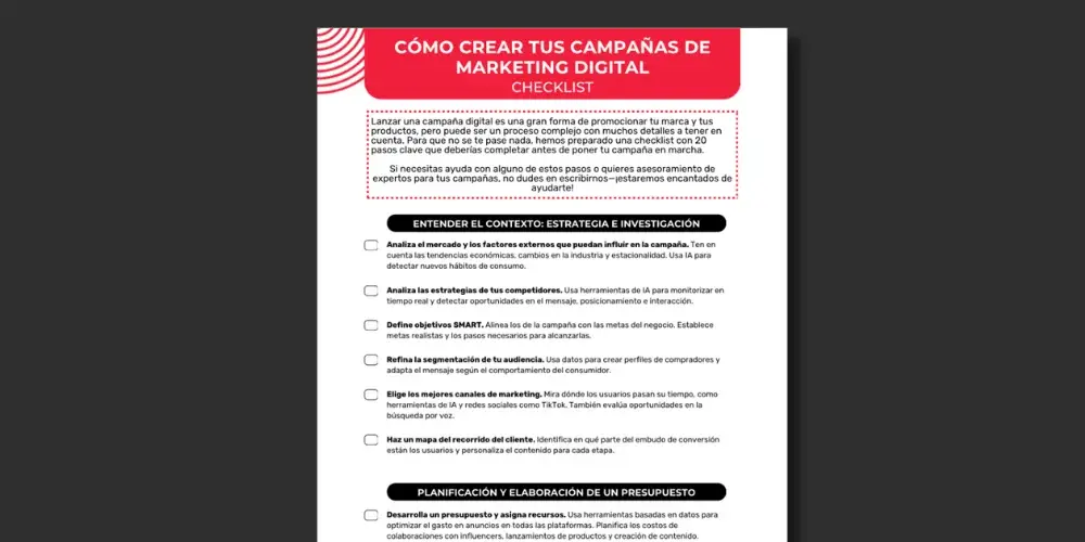 Cómo crear tus Campañas de Marketing Digital (en 20 pasos)